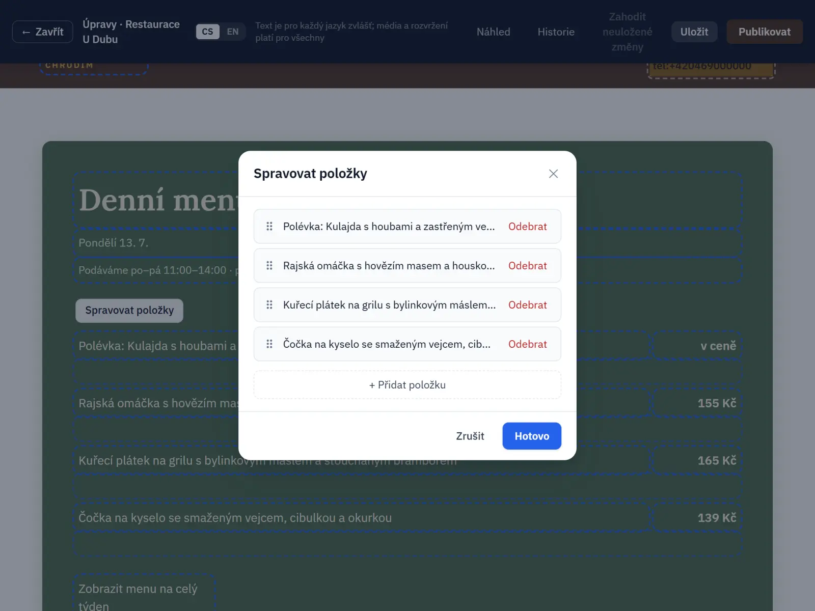 Editace webu v systému Virtunova Dirigent