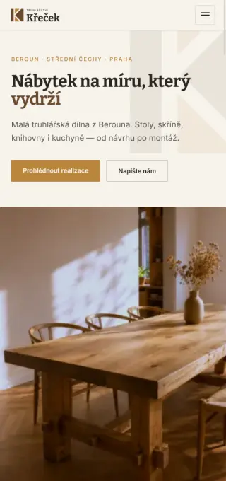 Ukázka webu na míru — mobil